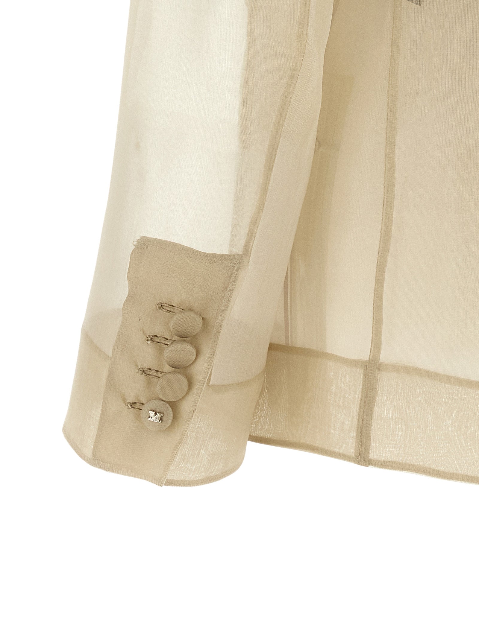 Max Mara 100% silk blazer in beige — view 4