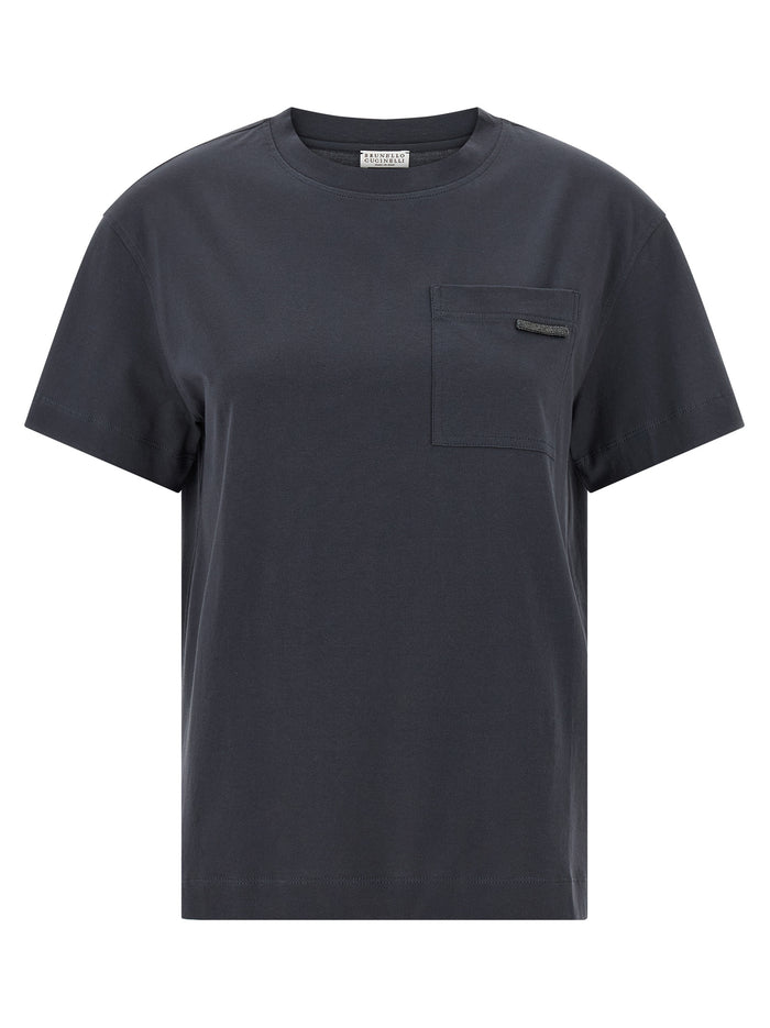 Brunello Cucinelli 100% cotton t-shirt in navy