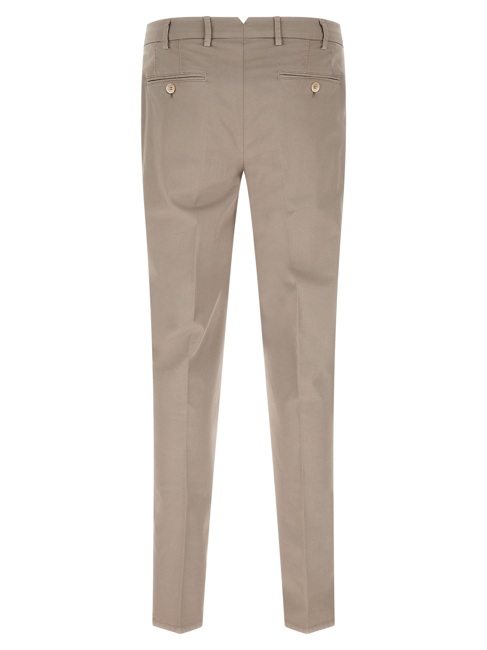 Brunello Cucinelli 97% cotton trousers in beige — view 2