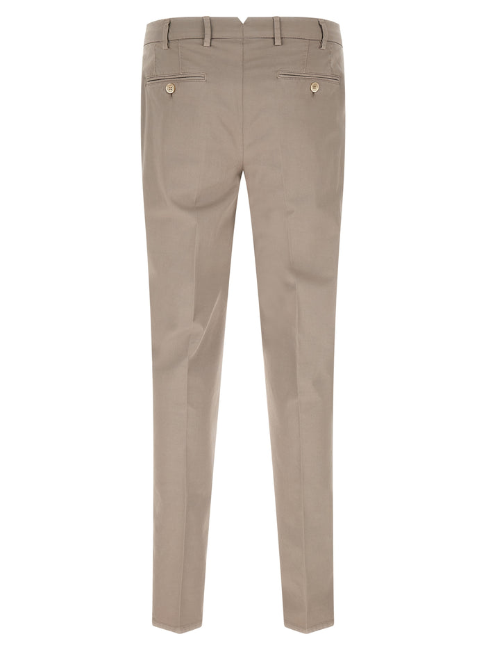 Brunello Cucinelli 97% cotton trousers in beige — view 2