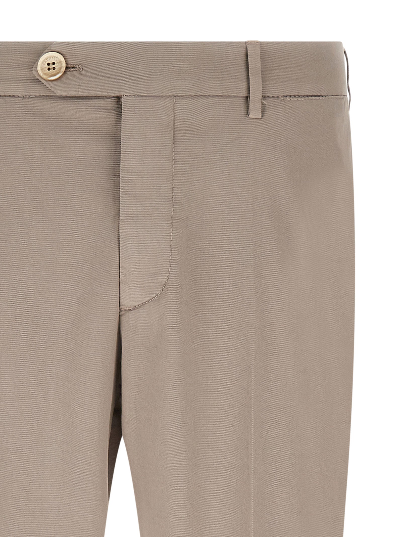 Brunello Cucinelli 97% cotton trousers in beige — view 3