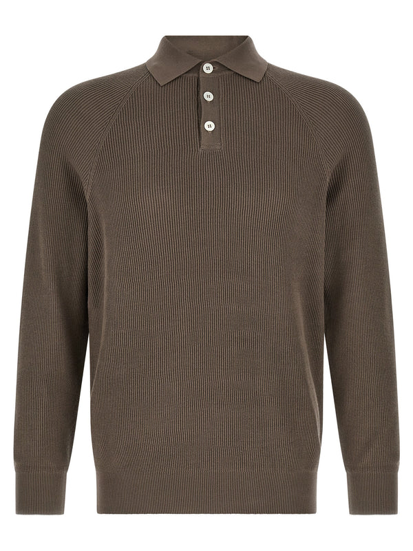 Brunello Cucinelli 100% cotton polo shirt in brown