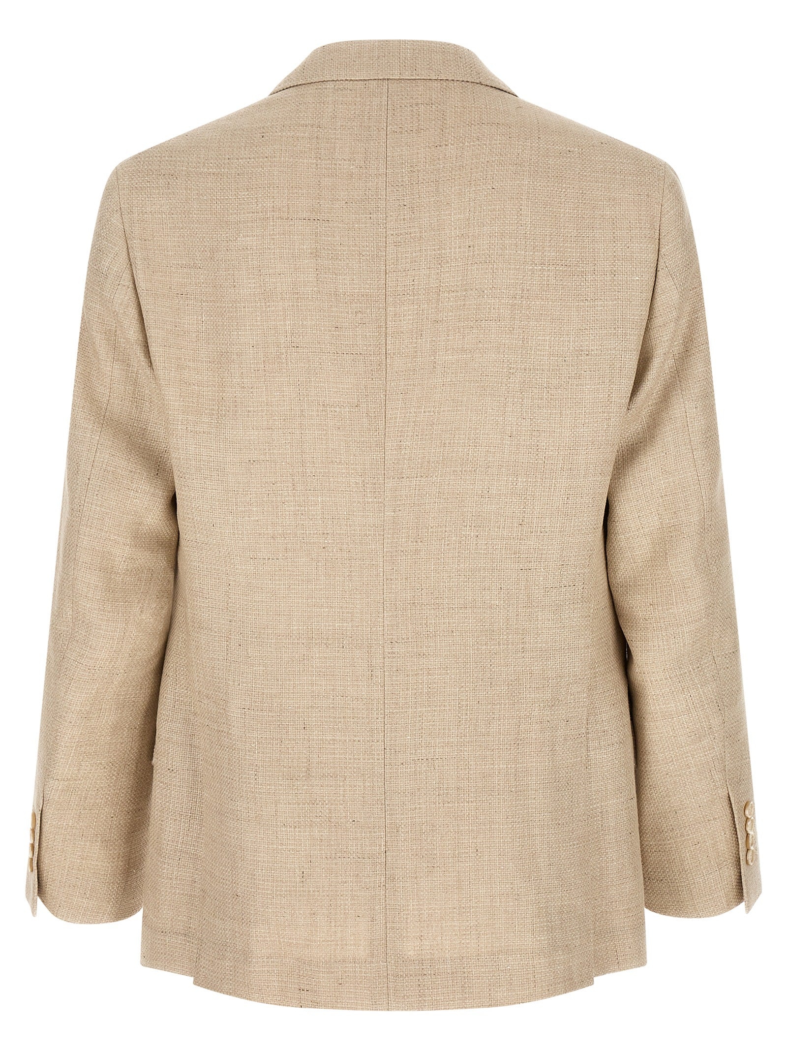 Brunello Cucinelli 49% silk suit in beige — view 2