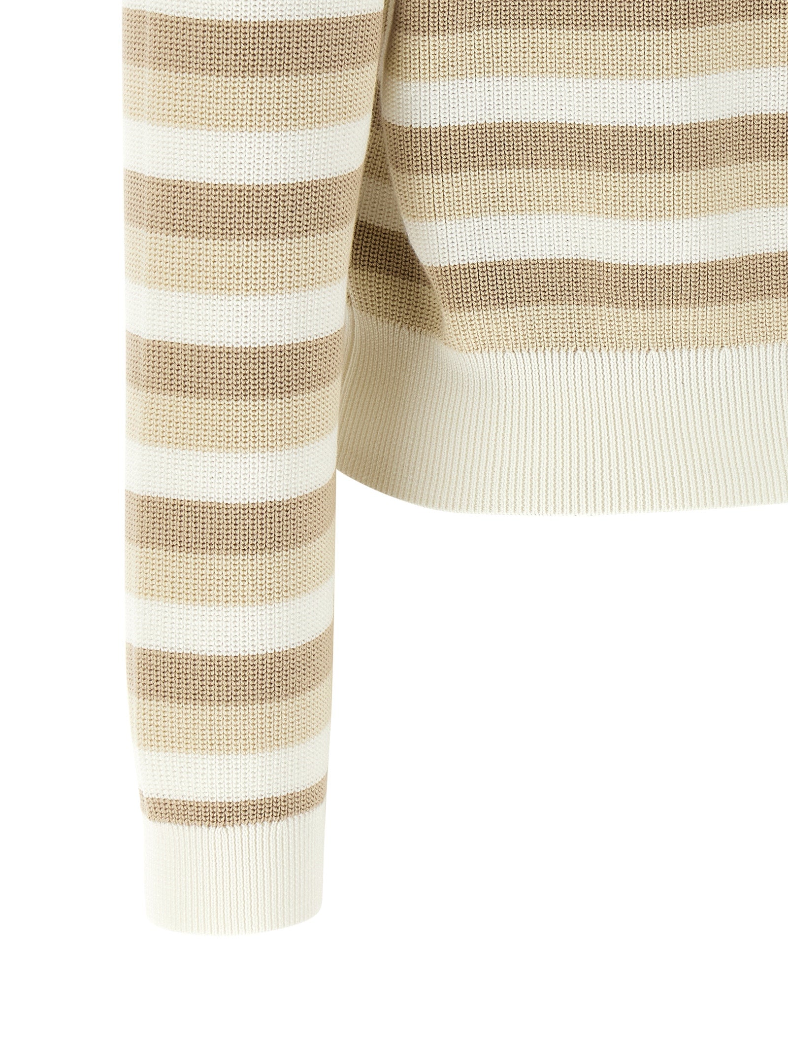 Brunello Cucinelli 100% cotton sweater in beige — view 4