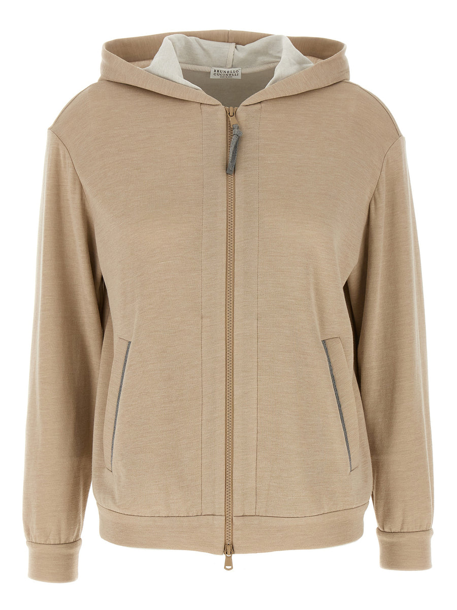 Brunello Cucinelli 67% cotton hoodie in beige