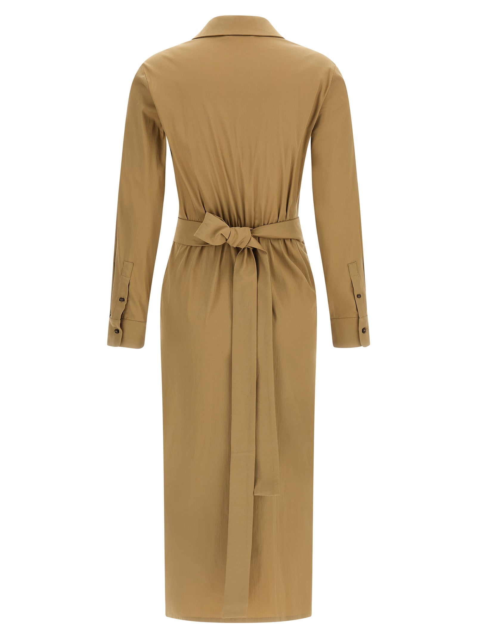 Max Mara 82% cotton dress in beige — view 2