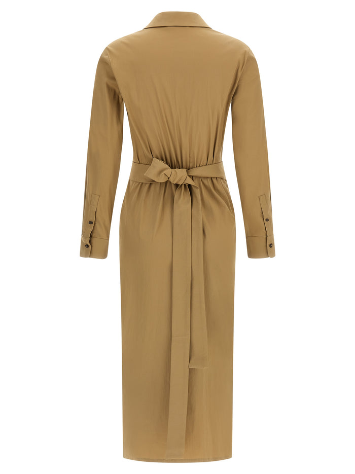 Max Mara 82% cotton dress in beige — view 2