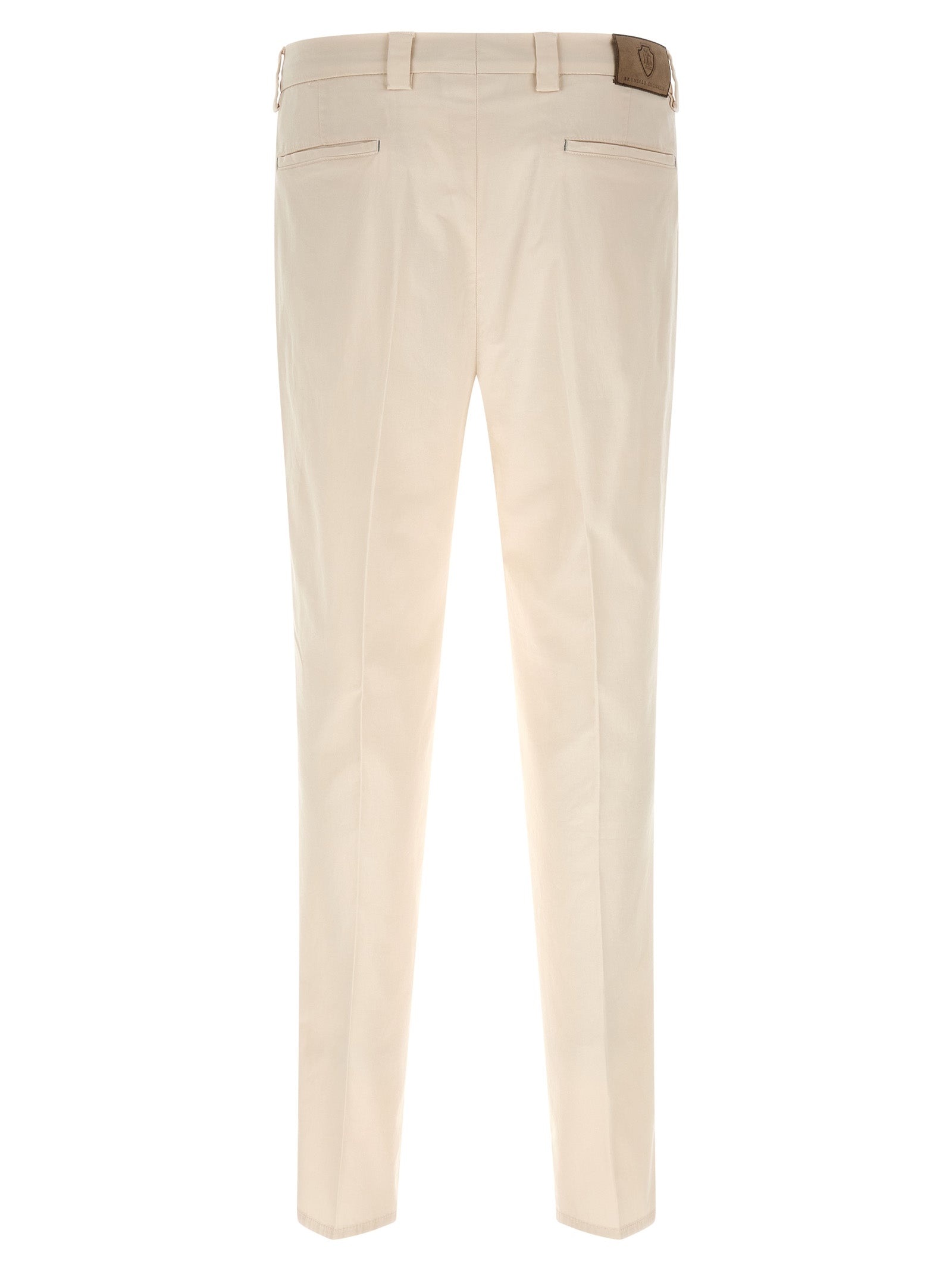 Brunello Cucinelli 97% Cotton trousers in white — view 2