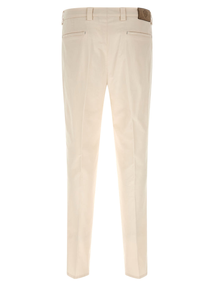 Brunello Cucinelli 97% Cotton trousers in white — view 2