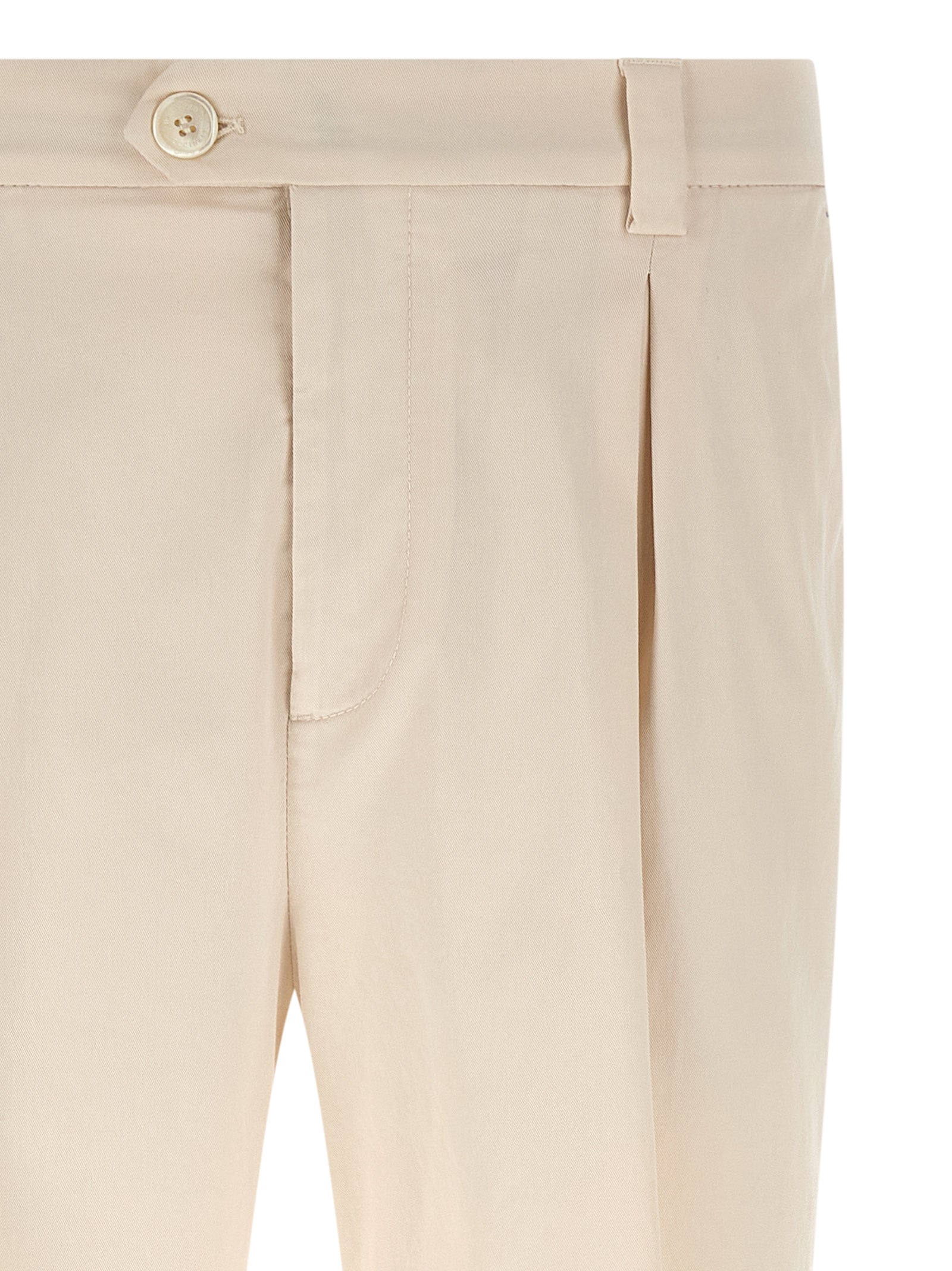 Brunello Cucinelli 97% Cotton trousers in white — view 3