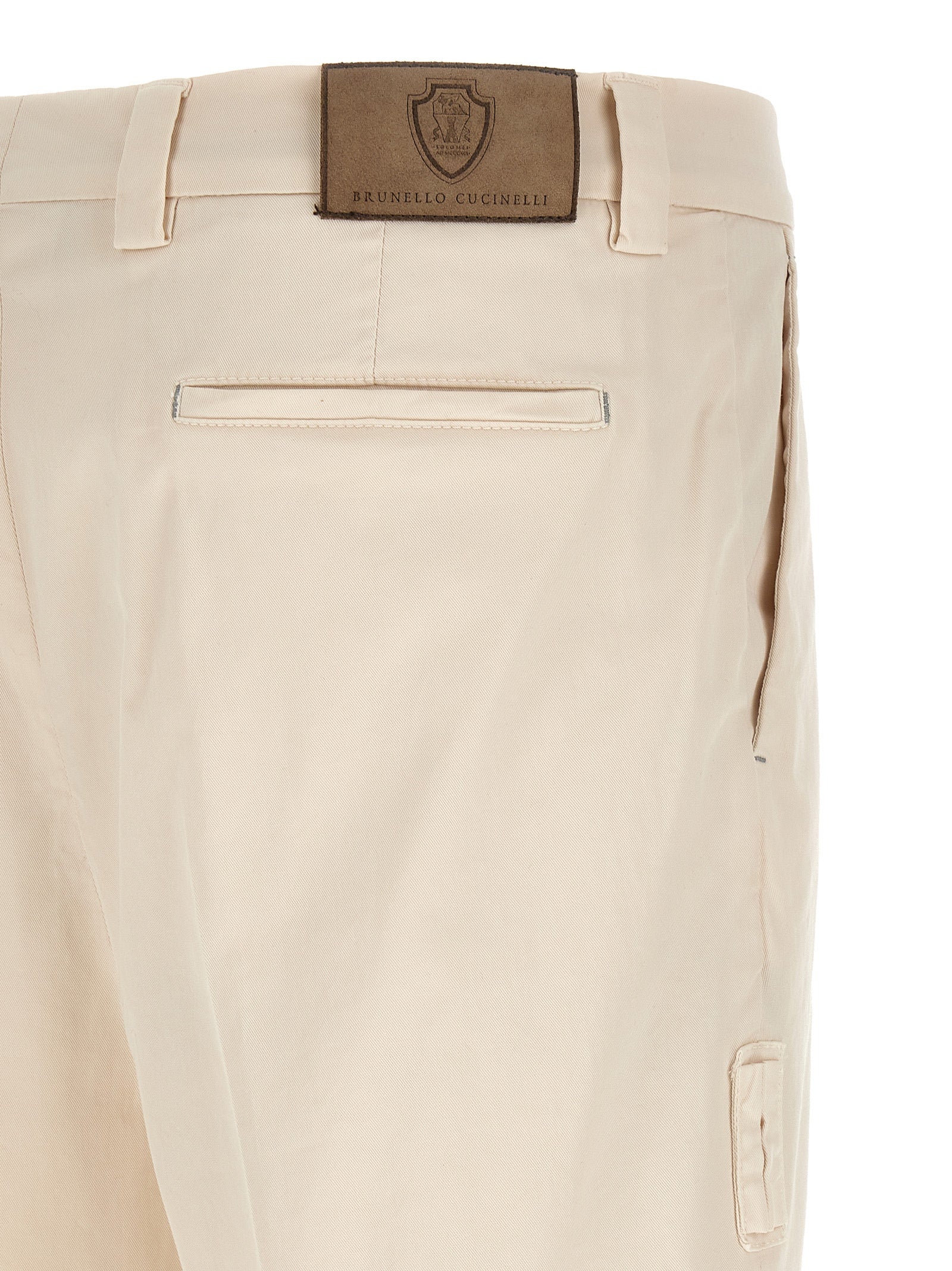 Brunello Cucinelli 97% Cotton trousers in white — view 4