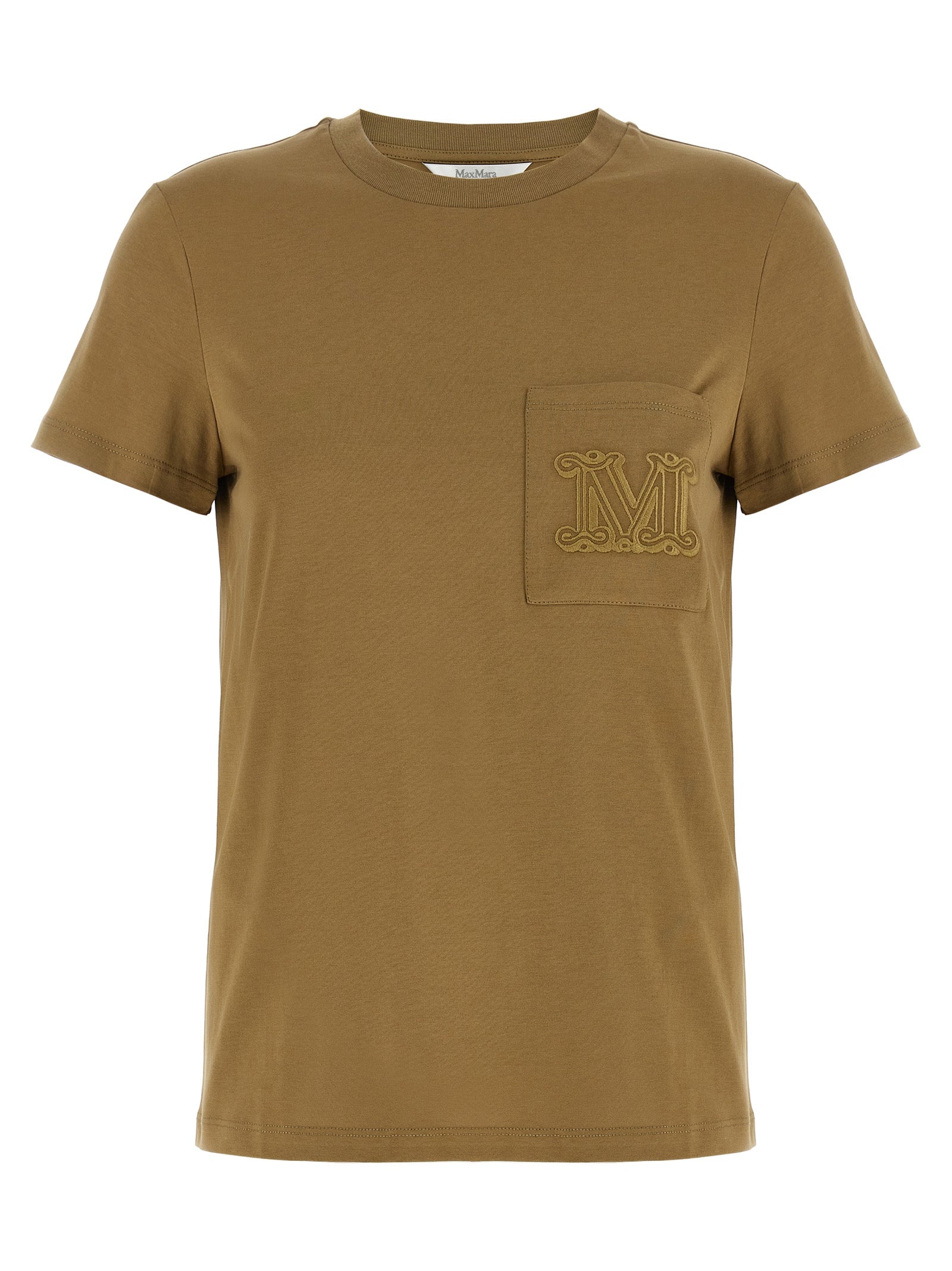 Max Mara 100% Cotton t-shirt in brown