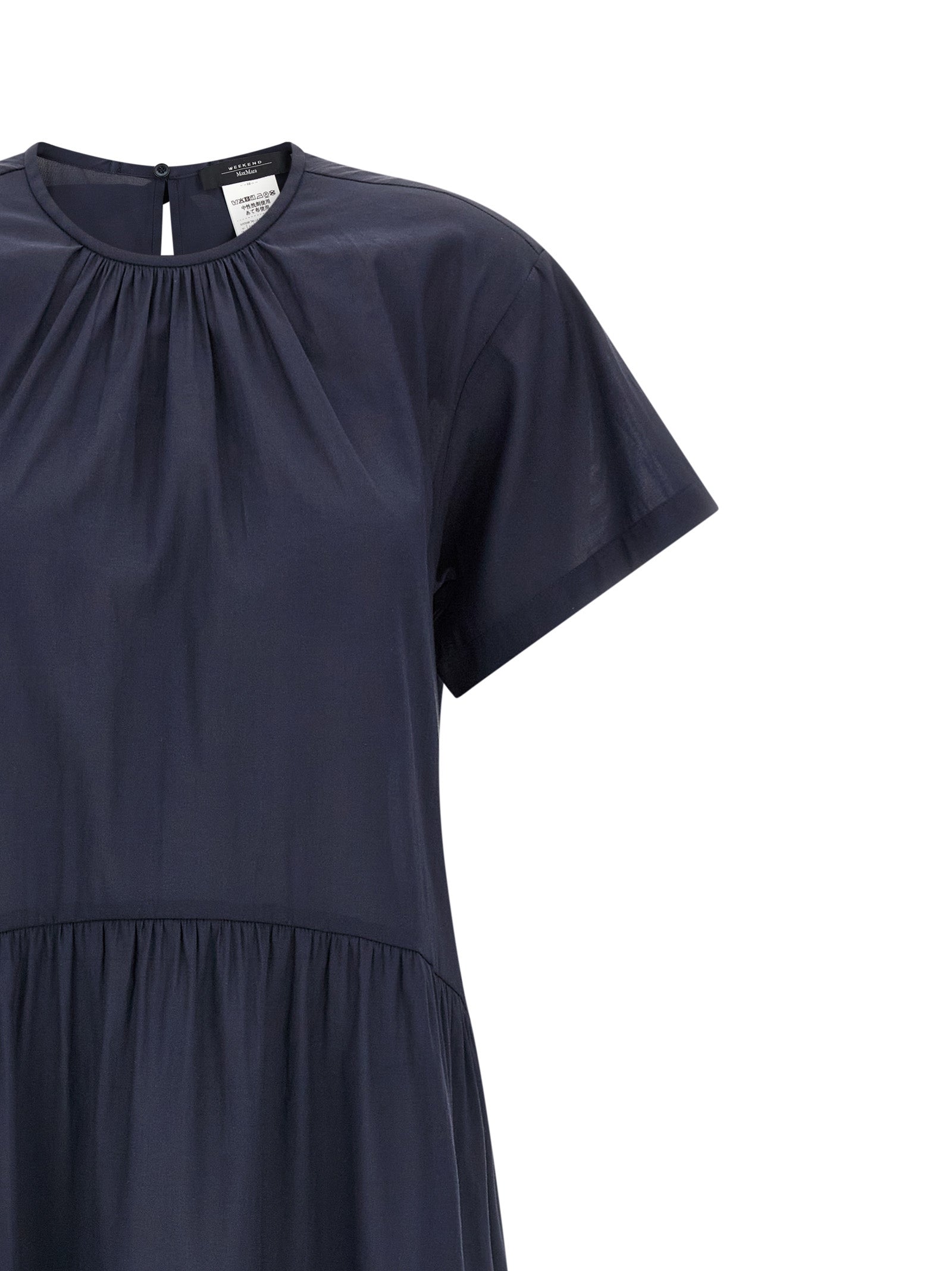 Max Mara 60% acetate dress in navy — view 3