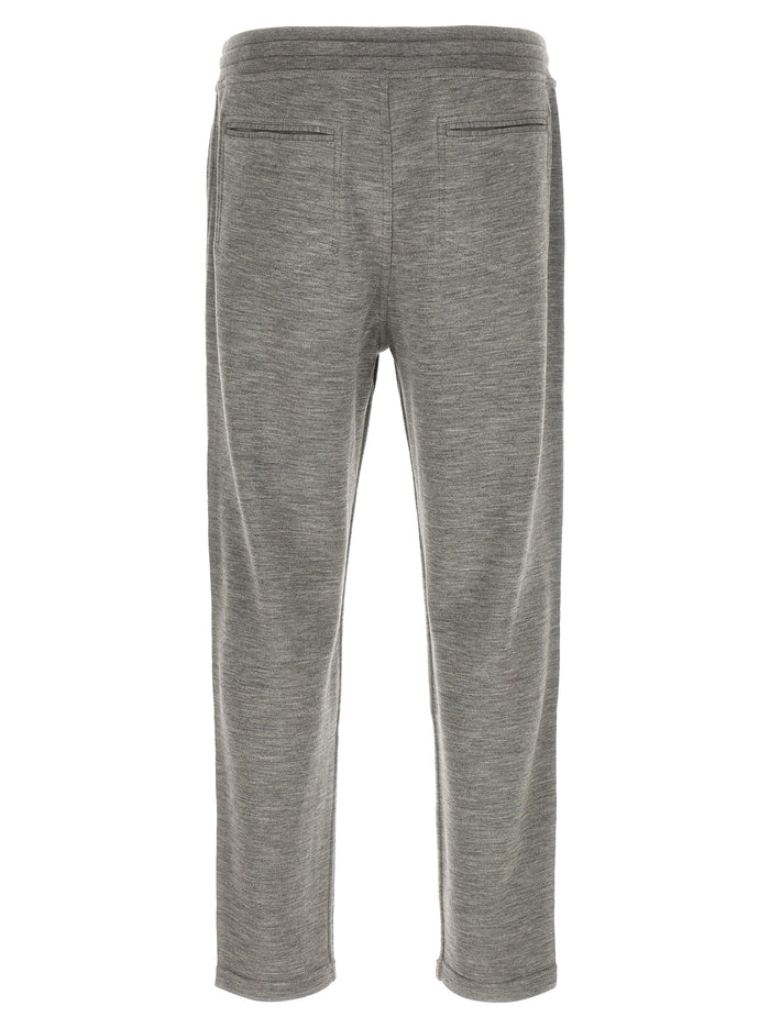 Brunello Cucinelli 67% Cashmere joggers in gray — view 2
