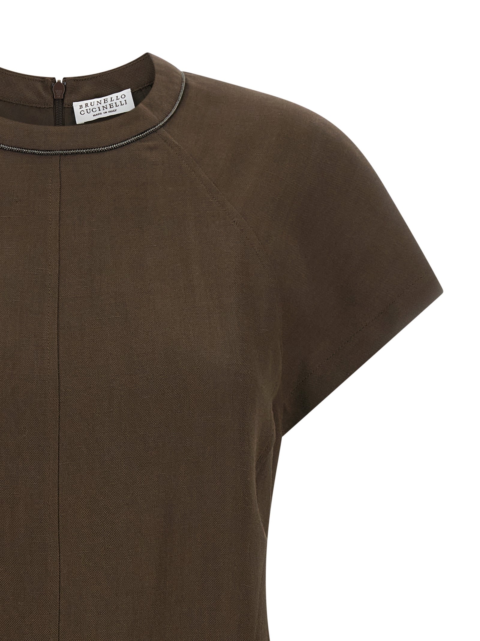 Brunello Cucinelli 72% Viscose dress in brown — view 3