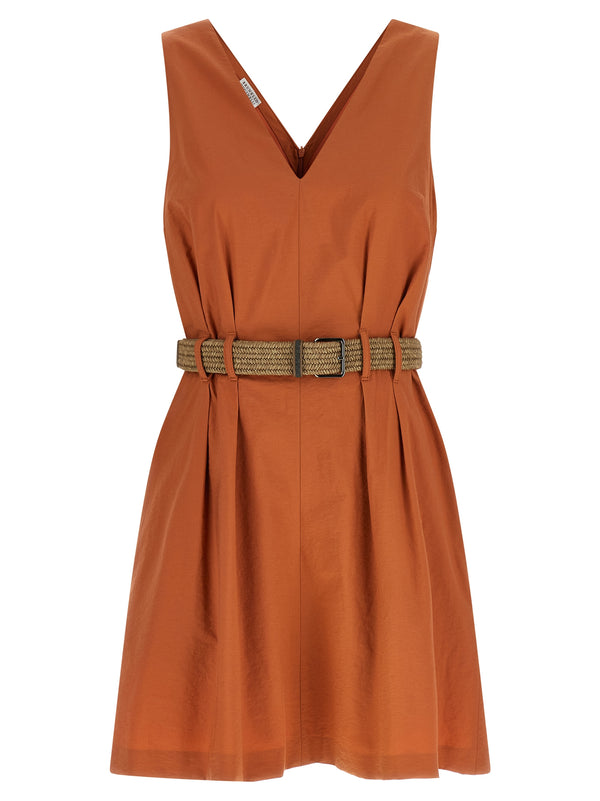 Brunello Cucinelli 86% Cotton dress in orange