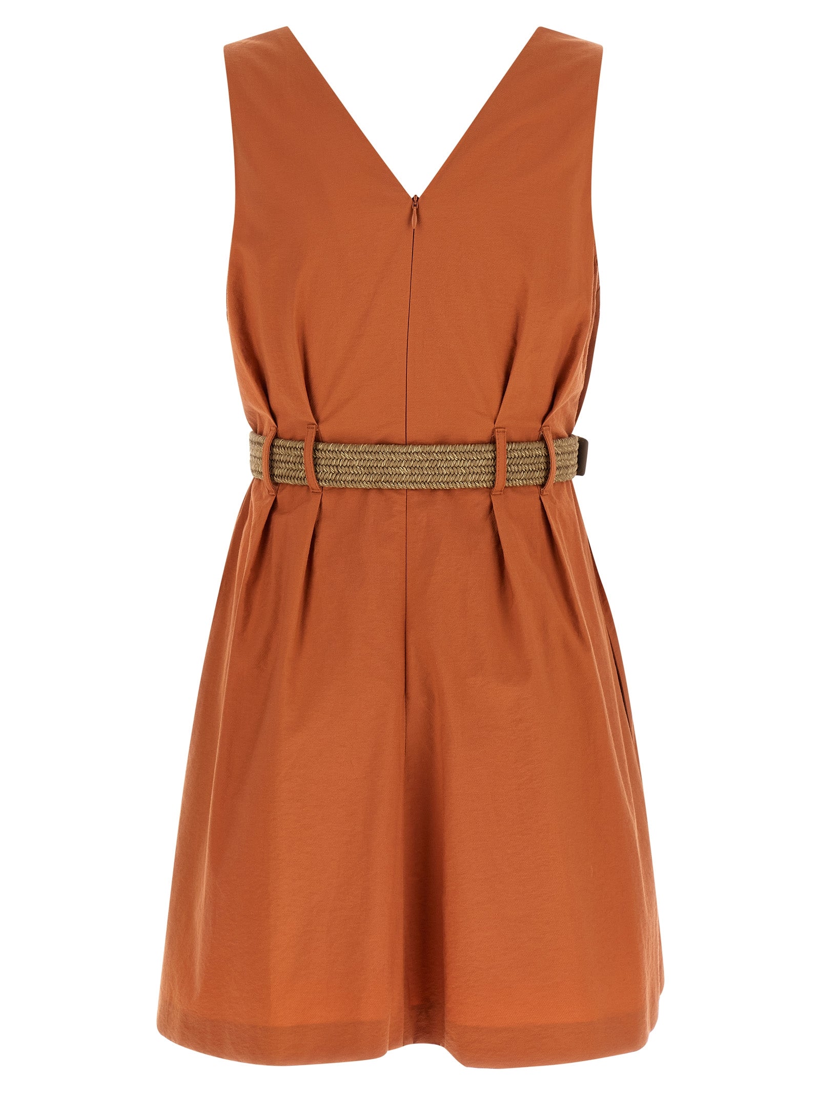 Brunello Cucinelli 86% Cotton dress in orange — view 2