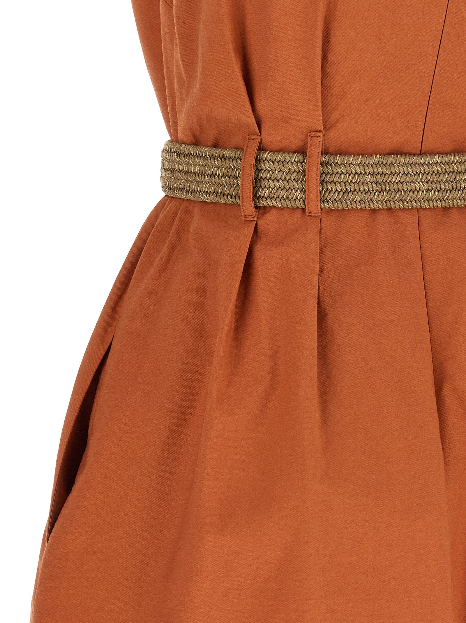 Brunello Cucinelli 86% Cotton dress in orange — view 4