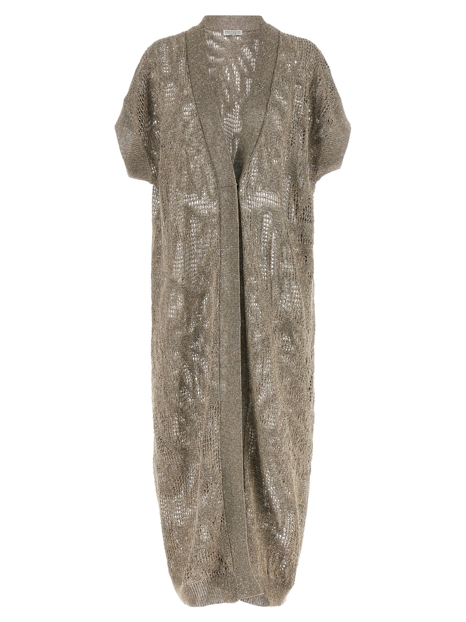 Brunello Cucinelli 94% Linen cardigan in brown