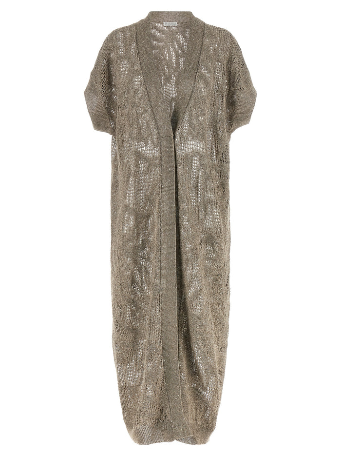 Brunello Cucinelli 94% Linen cardigan in brown