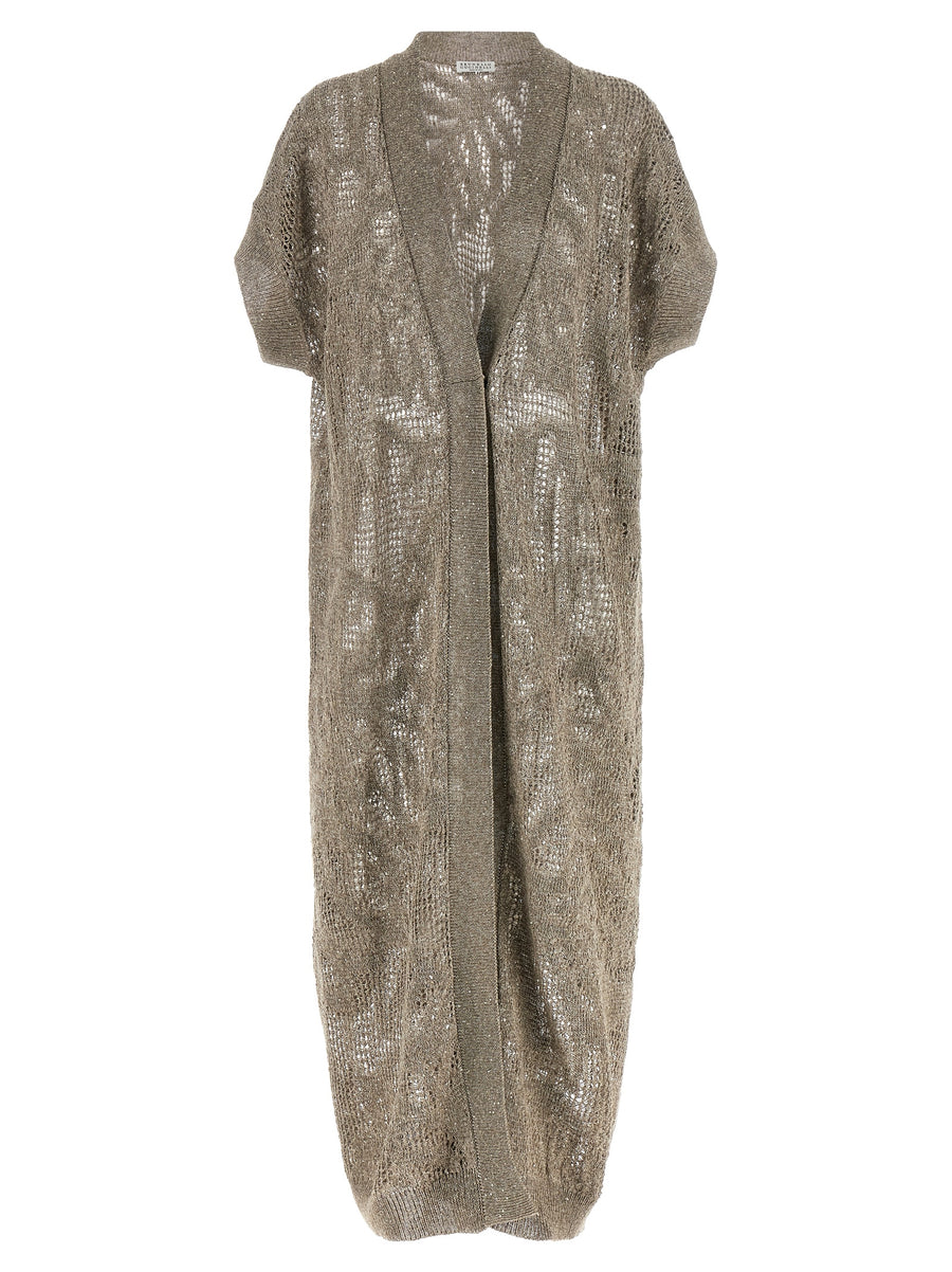 Brunello Cucinelli 94% Linen cardigan in brown