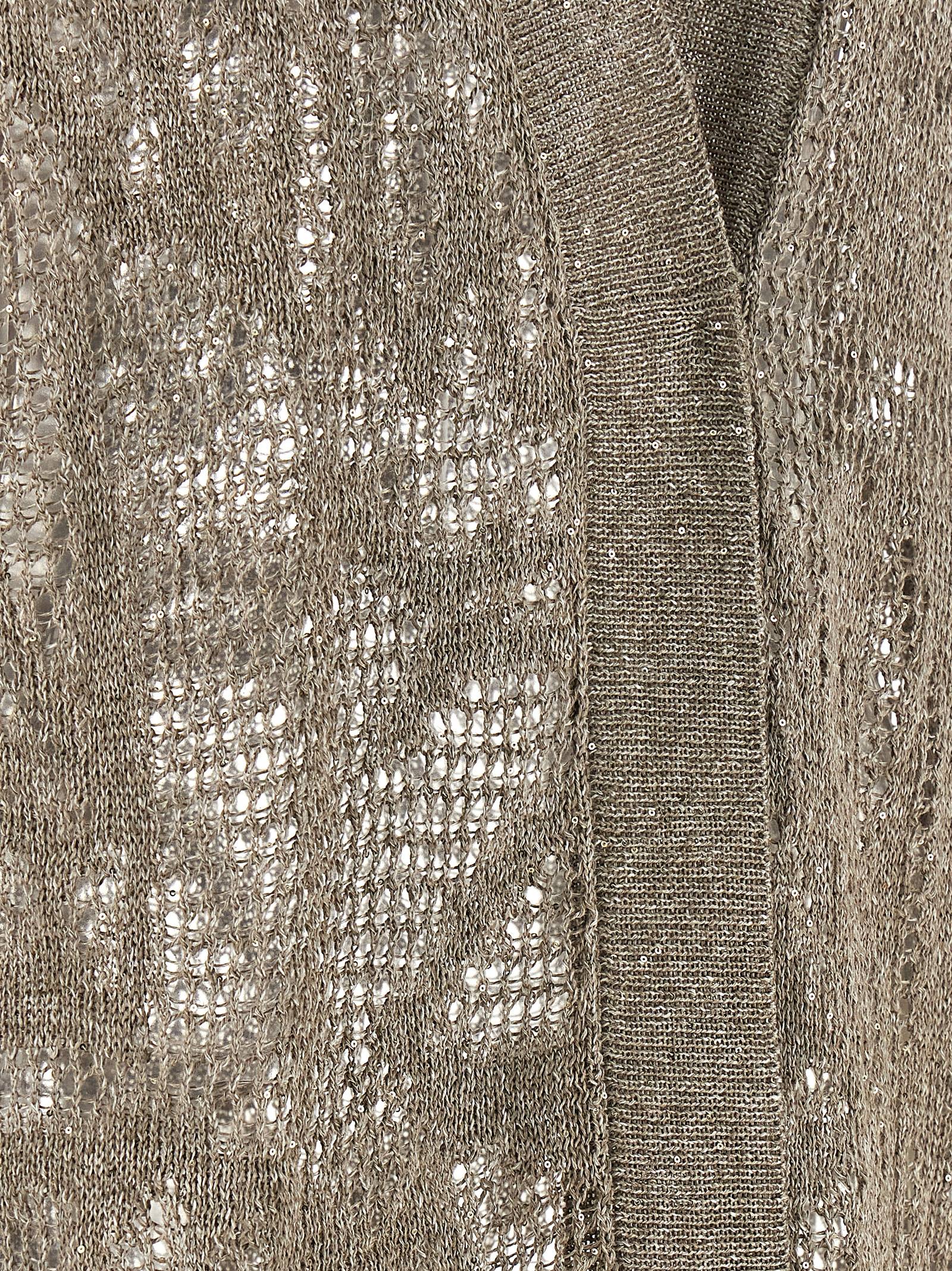 Brunello Cucinelli 94% Linen cardigan in brown — view 4