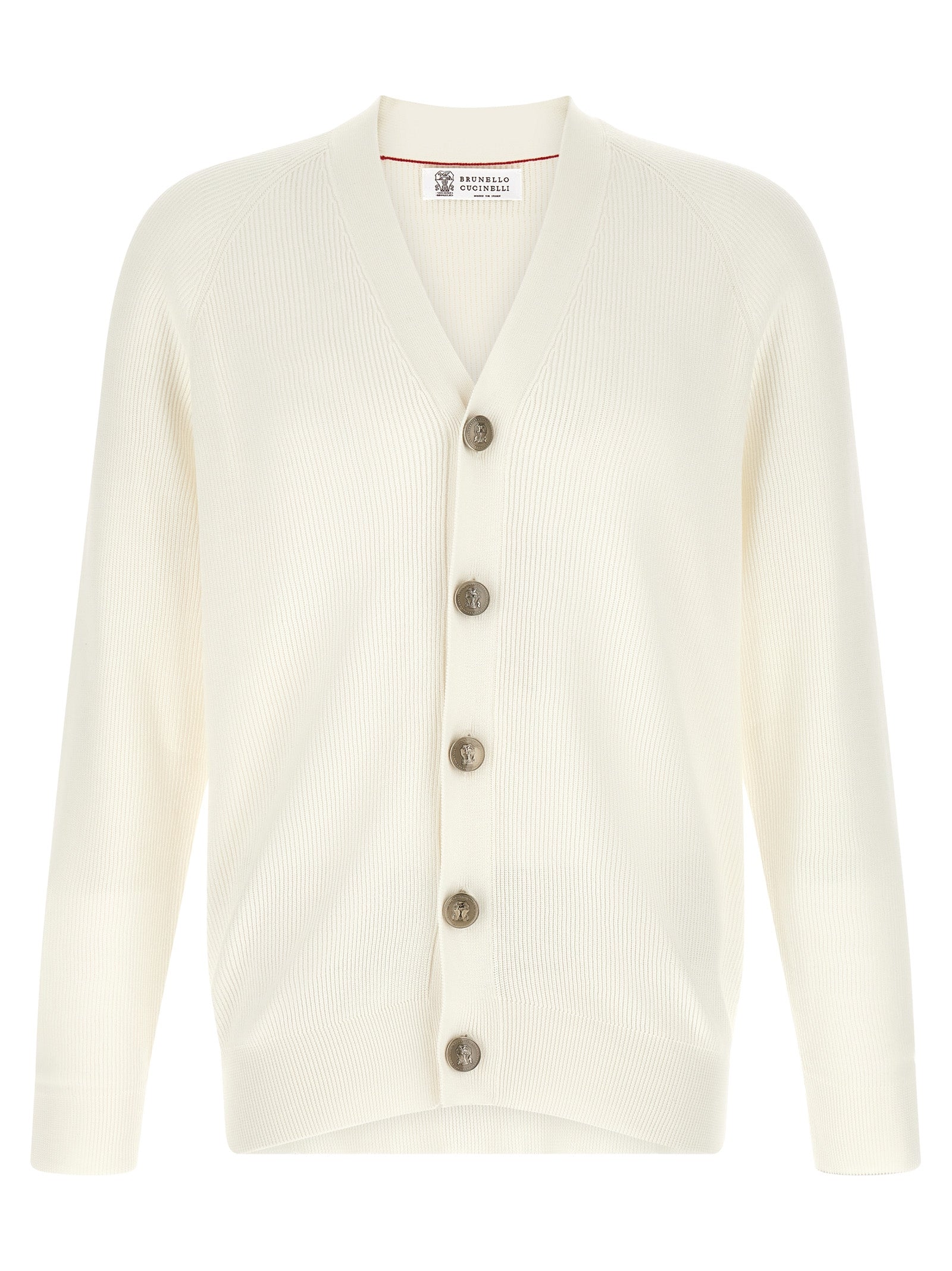 Brunello Cucinelli 100% cotton cardigan in white