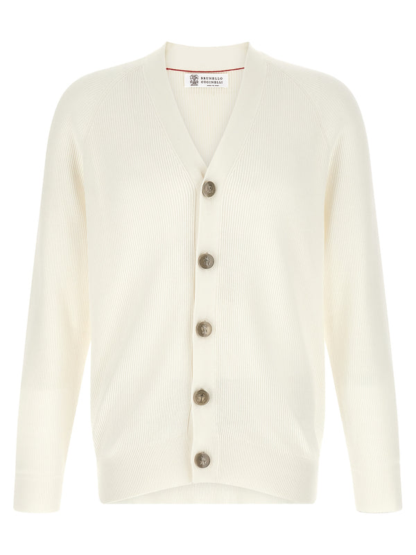 Brunello Cucinelli 100% cotton cardigan in white