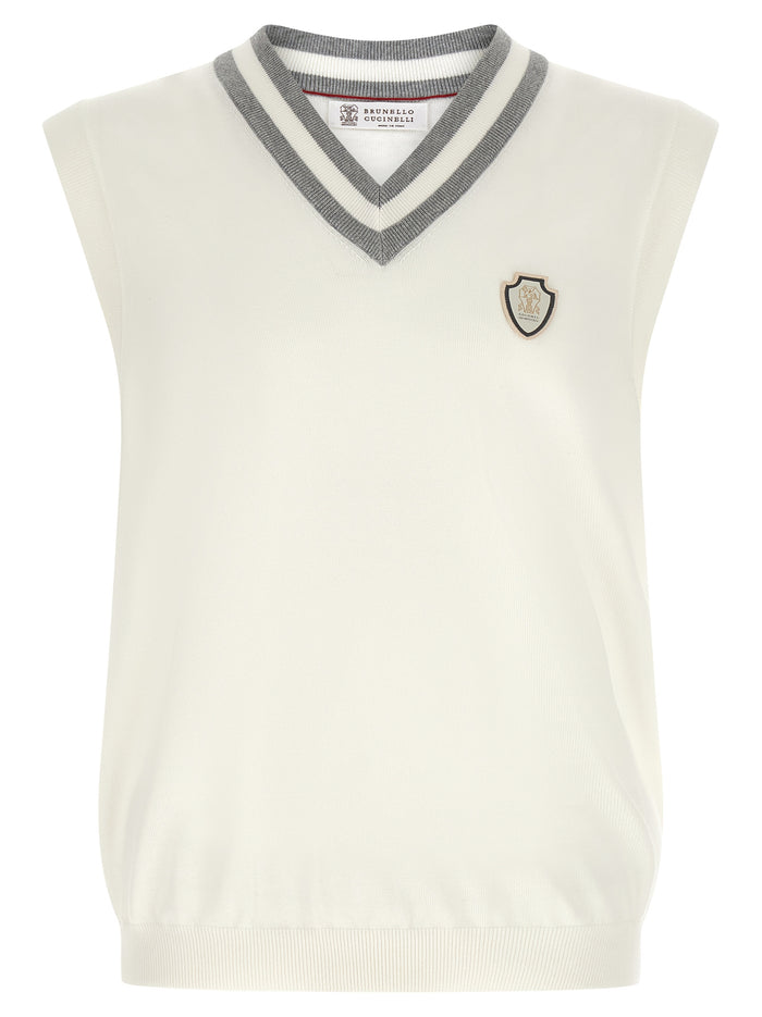 Brunello Cucinelli 100% Cotton tank top in white