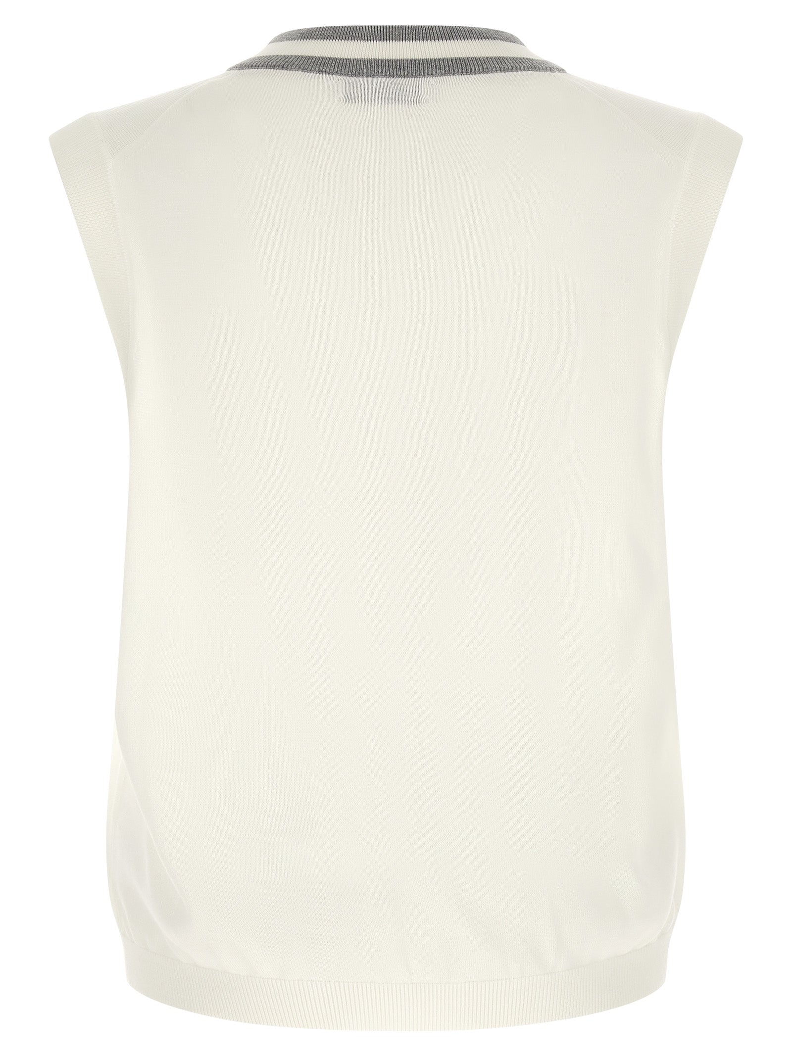 Brunello Cucinelli 100% Cotton tank top in white — view 2