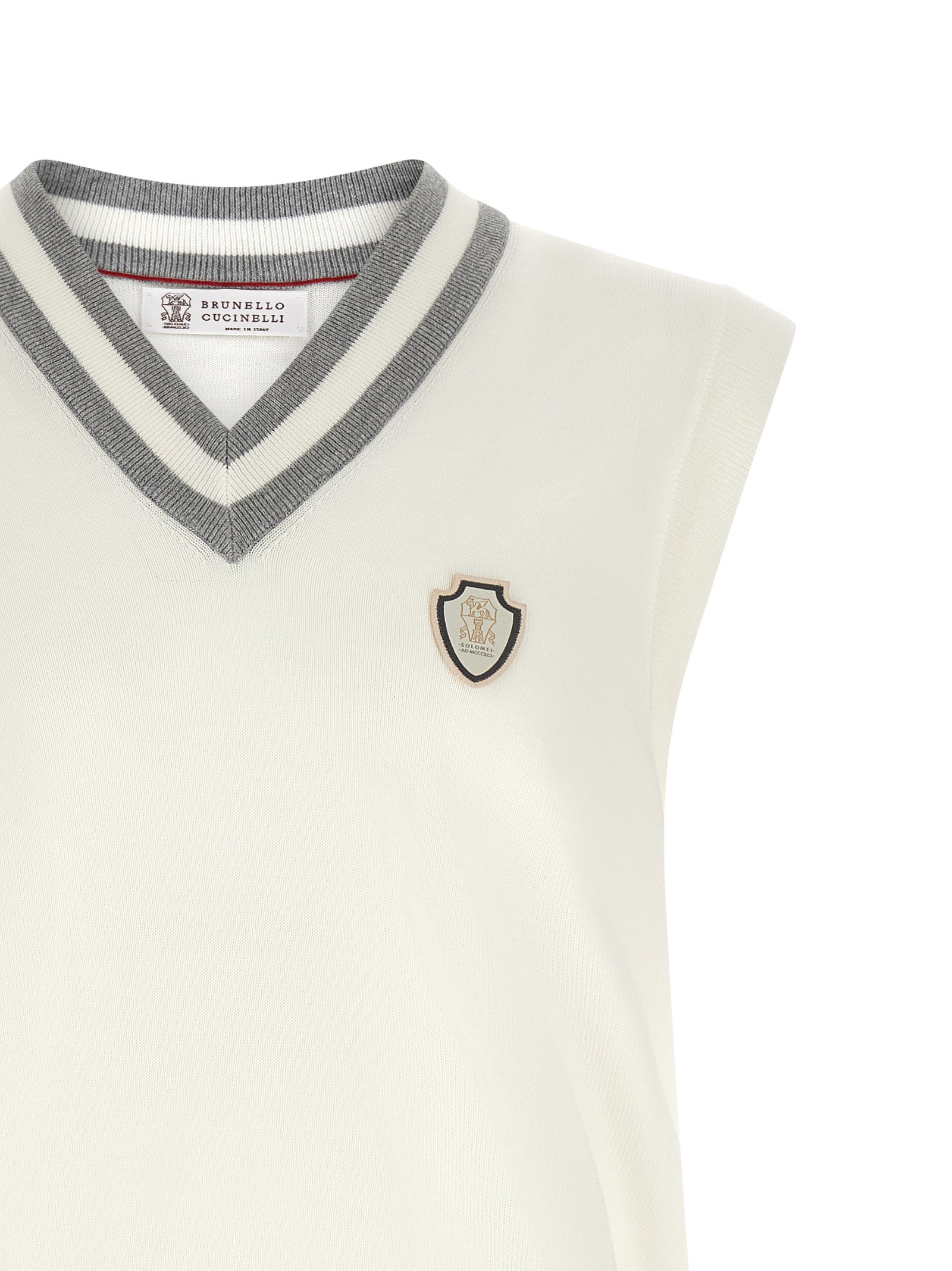 Brunello Cucinelli 100% Cotton tank top in white — view 3