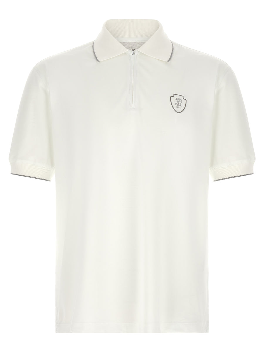 Brunello Cucinelli 50% polyamide polo in white