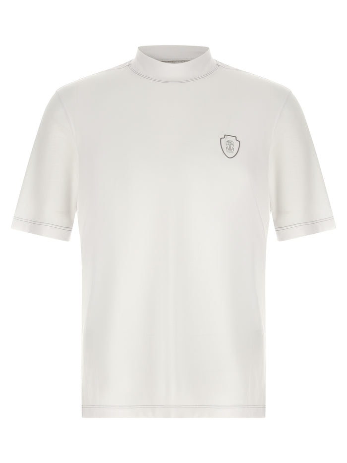 Brunello Cucinelli 50% polyamide t-shirt in white