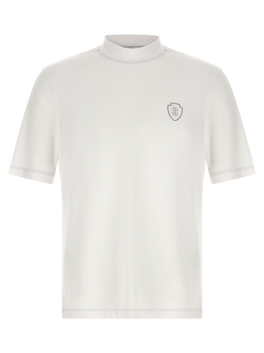Brunello Cucinelli 50% polyamide t-shirt in white