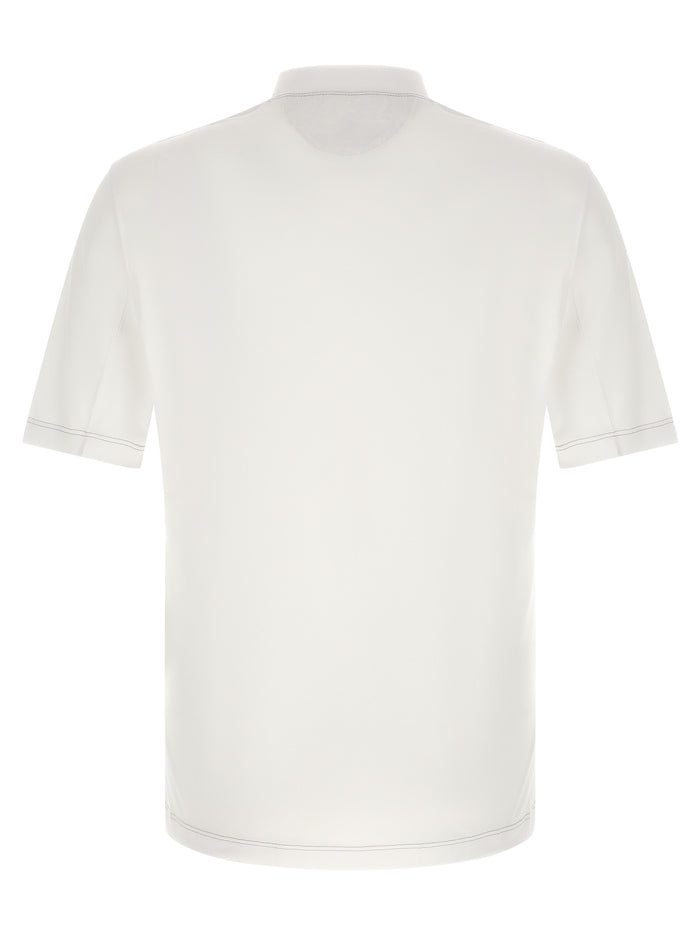 Brunello Cucinelli 50% polyamide t-shirt in white — view 2