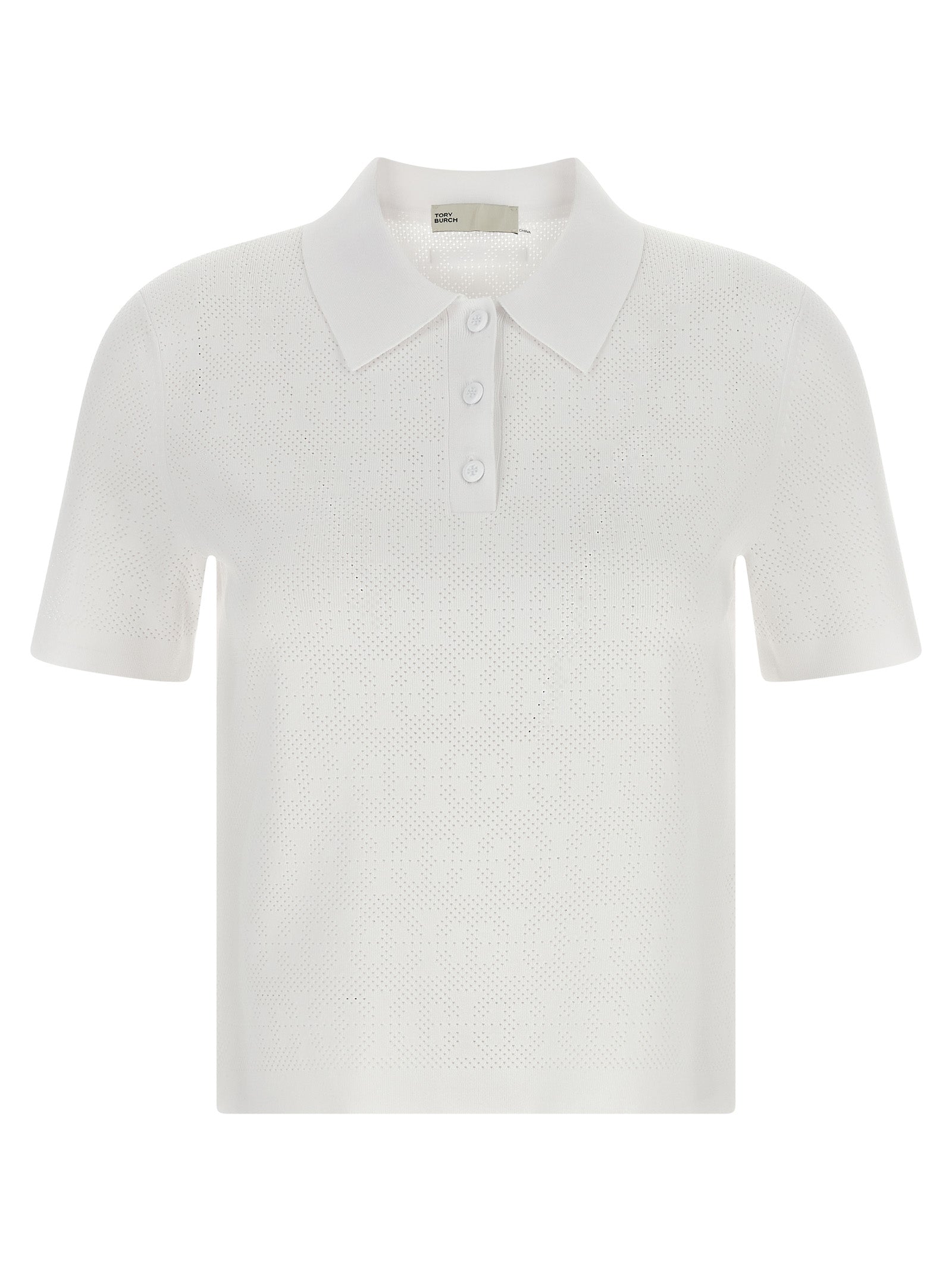 Tory Burch 56% Viscose polo shirt in white