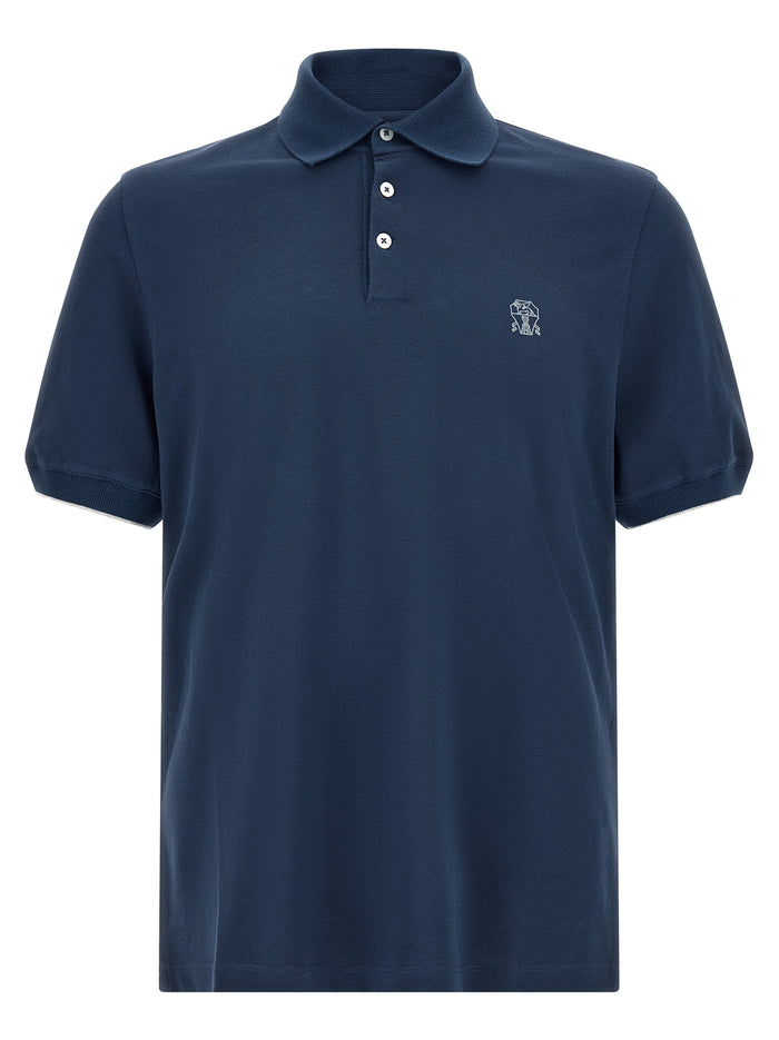 Brunello Cucinelli 100% Cotton polo shirt in blue