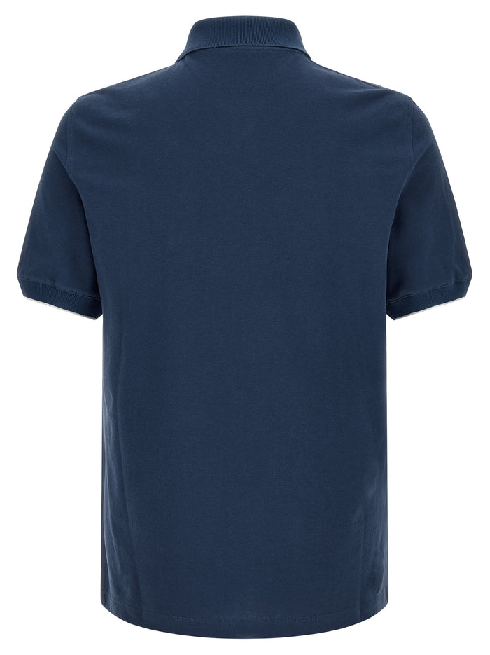 Brunello Cucinelli 100% Cotton polo shirt in blue — view 2