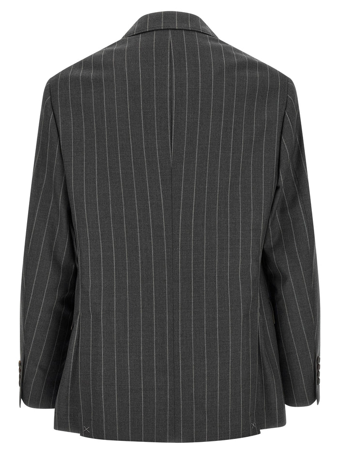 Brunello Cucinelli 100% Virgin Wool blazer in gray — view 2