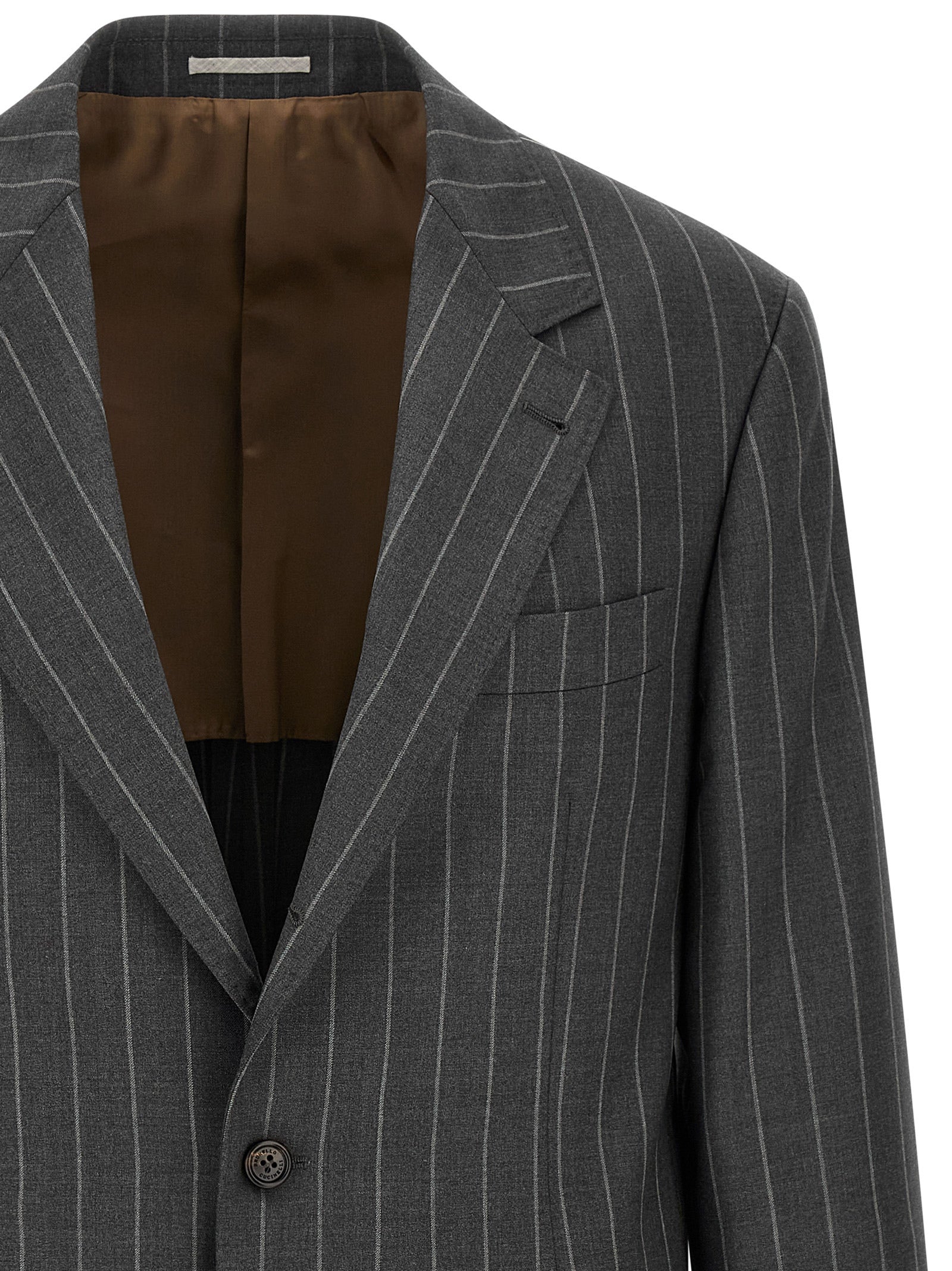 Brunello Cucinelli 100% Virgin Wool blazer in gray — view 3