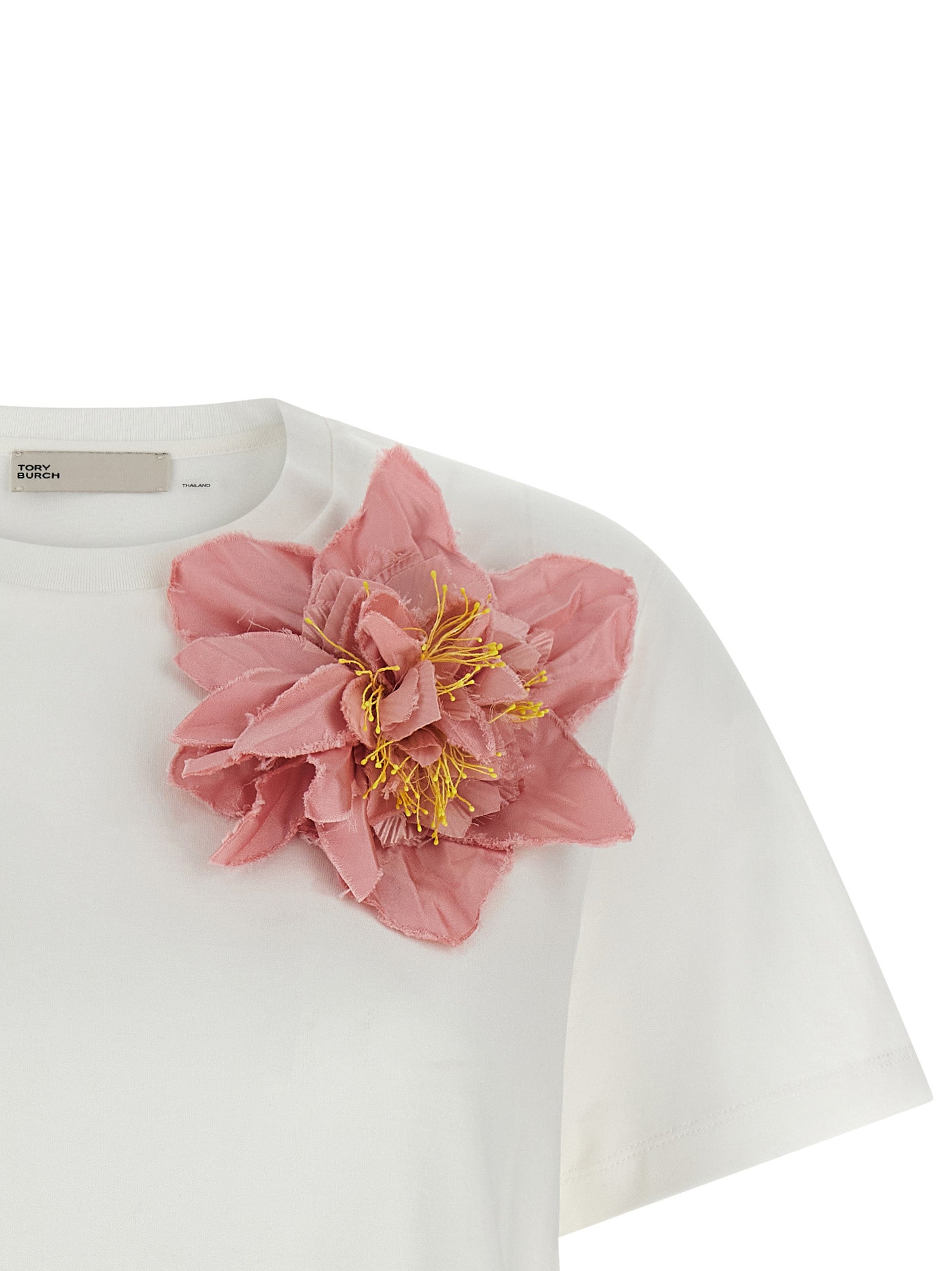 Tory Burch 100% Cotton t-shirt in white — view 3