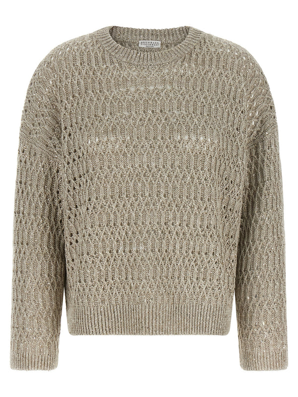 Brunello Cucinelli 94% Linen sweater in beige