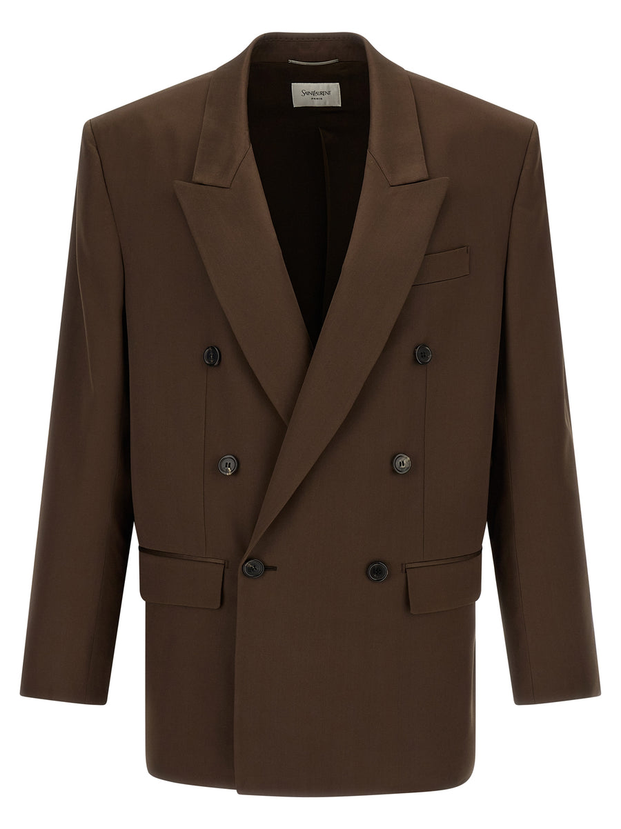 Saint Laurent 100% Silk blazer in brown