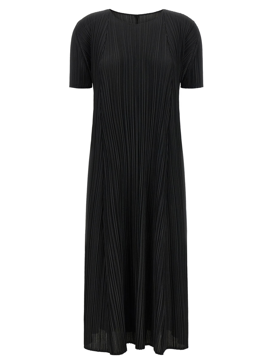 Pleats Please Issey Miyake 100% Polyester midi dress in black