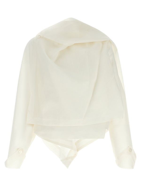 Issey Miyake 83% paper top in white