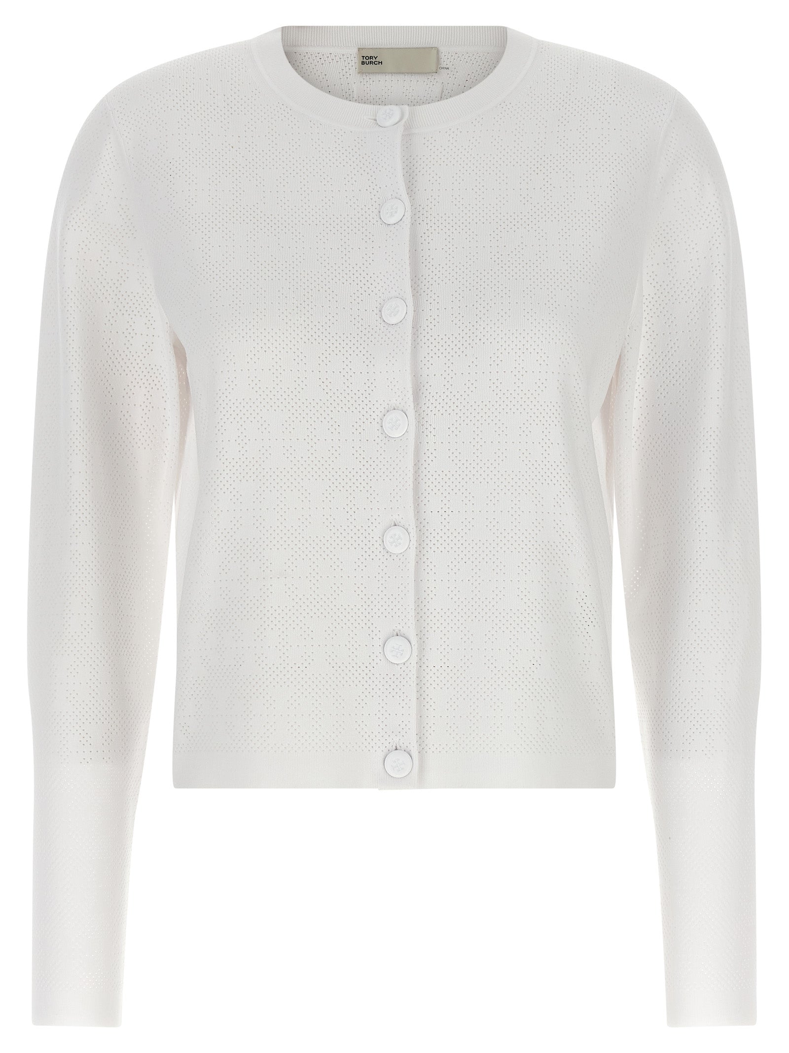 Tory Burch 56% viscose cardigan in white