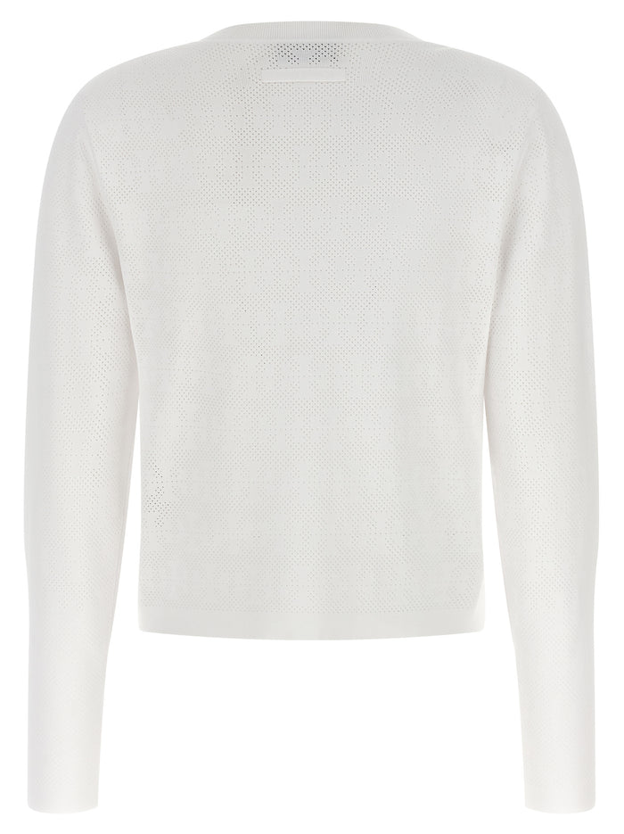 Tory Burch 56% viscose cardigan in white — view 2
