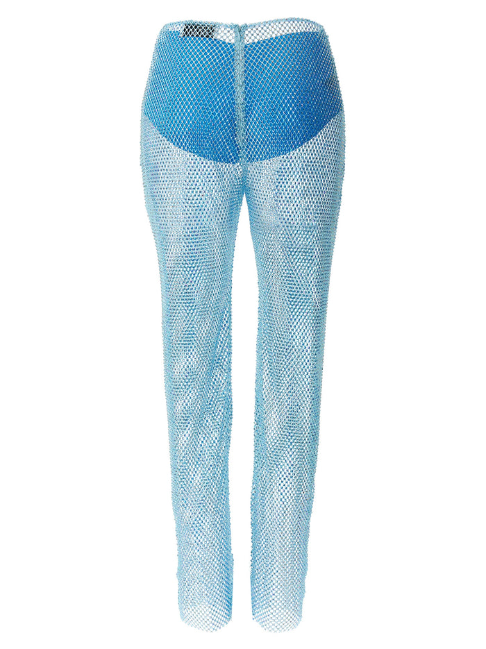 Giuseppe Di Morabito 92% polyamide trousers in blue — view 2