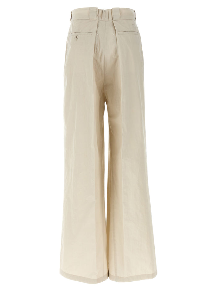 Maison Margiela 50% cotton trousers in beige — view 2