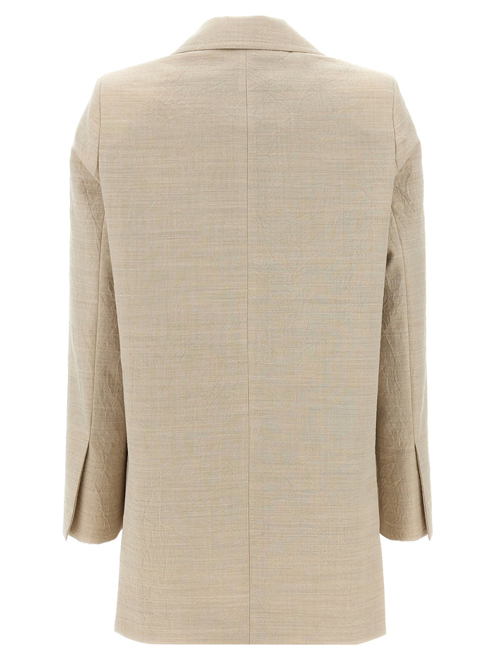 Max Mara 100% Virgin Wool blazer in beige — view 2